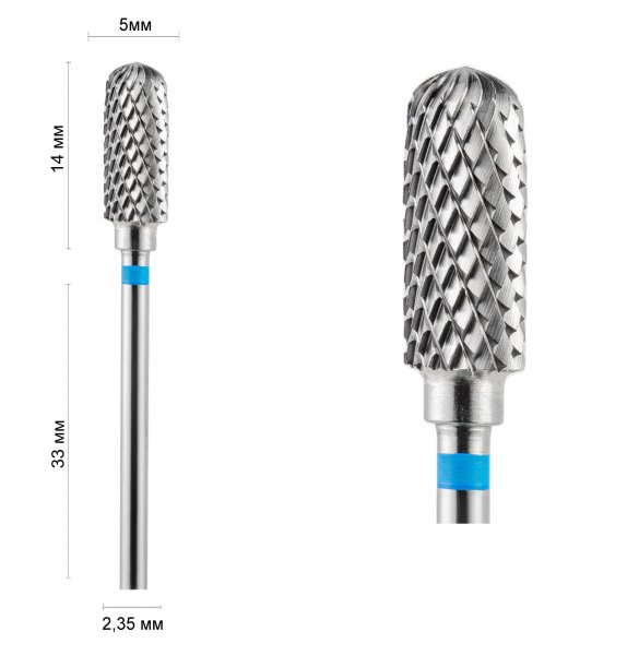 Фреза ціліндр скруглений синій 31550 DLX - фотография товара. Купить с доставкой в интернет магазине Nailmag 