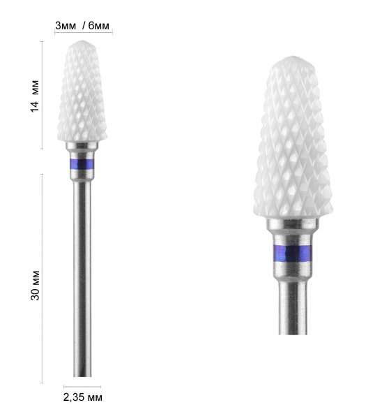 Фреза керамічна CHIYAN (конус закруглений) Umbrella Bit 610306 M - фотография товара. Купить с доставкой в интернет магазине Nailmag 