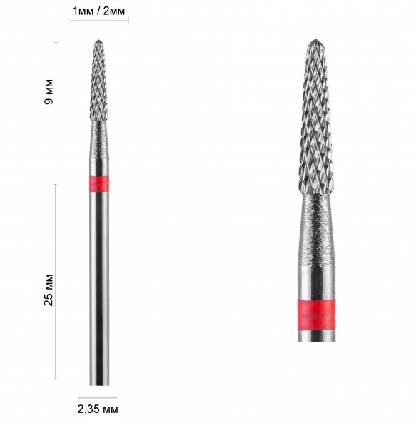 Фреза конус мілкий, червона 21180 DLX - фотография товара. Купить с доставкой в интернет магазине Nailmag 