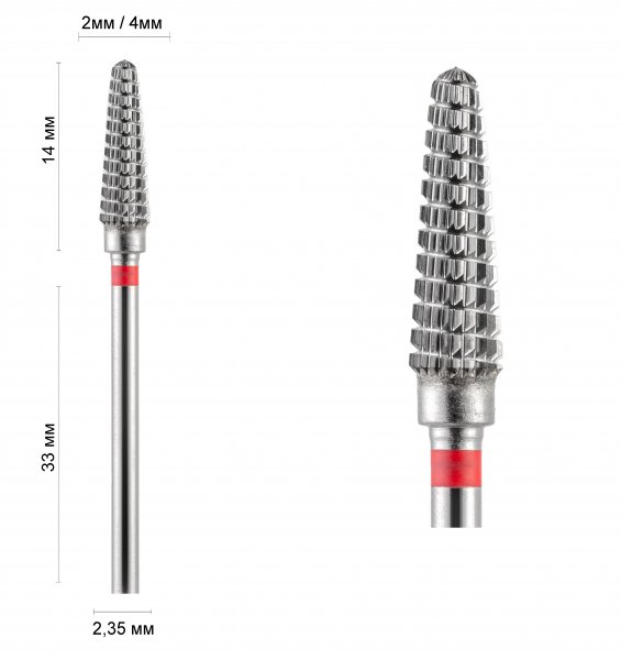 Фреза конус закруглений, червона ІРМА 34004 DLX - фотография товара. Купить с доставкой в интернет магазине Nailmag 