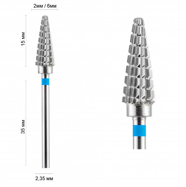 Фреза конус скруглений синій 16005 Хільда DLX - фотография товара. Купить с доставкой в интернет магазине Nailmag 