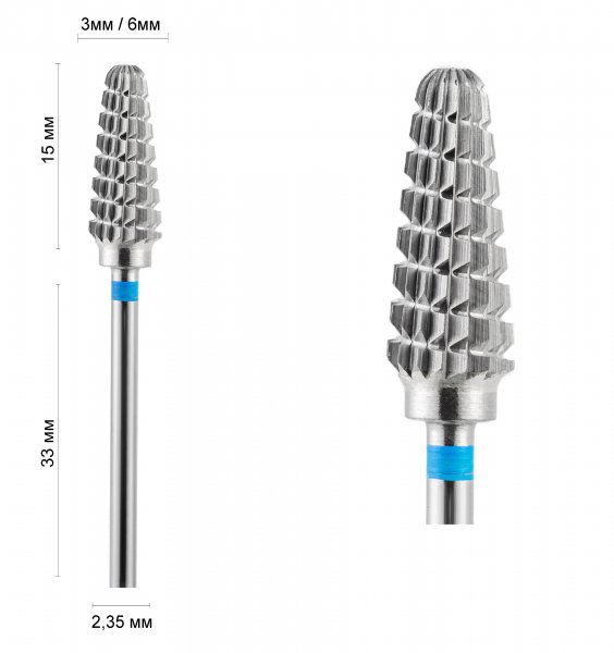 Фреза конус скруглений синій ІРМА 36005 DLX - фотография товара. Купить с доставкой в интернет магазине Nailmag 