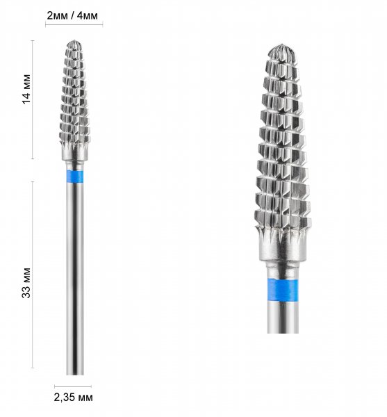 Фреза конус закруглений, синя ІРМА 34005 DLX - фотография товара. Купить с доставкой в интернет магазине Nailmag 
