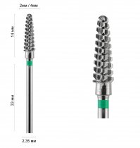 Фреза конус закругленный, зеленая ИРМА 34006 DLX