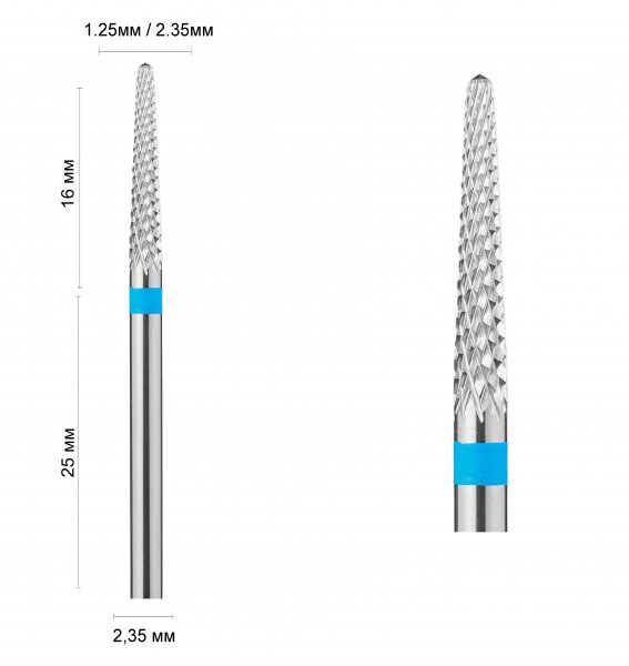 Фреза конус загострений синя 31131 DLX - фотография товара. Купить с доставкой в интернет магазине Nailmag 