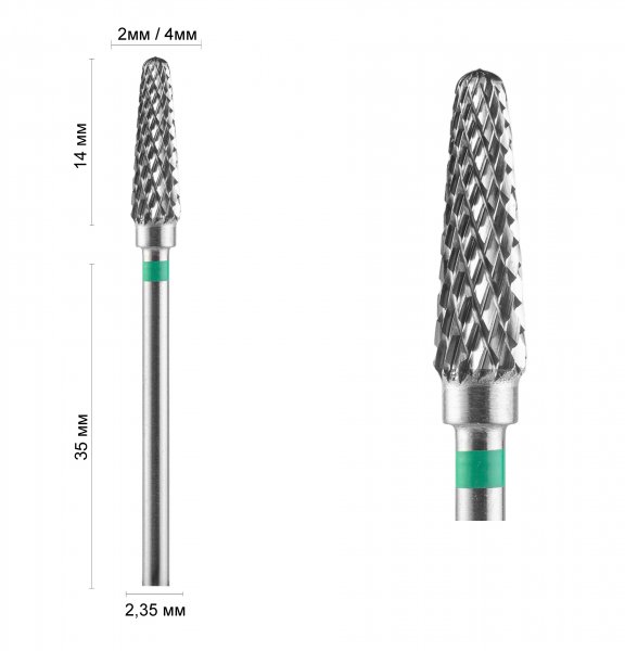 Фреза конус зелена 41240 DLX - фотография товара. Купить с доставкой в интернет магазине Nailmag 
