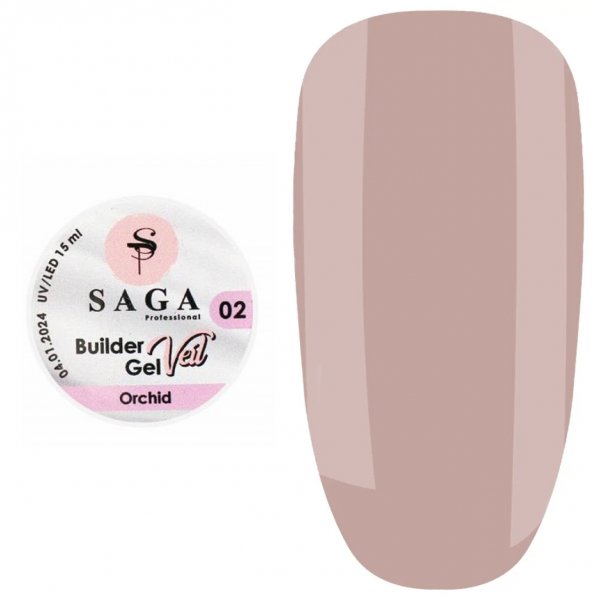 Гель моделюючий Saga Builder Gel Veil №02 (Рожевий), 15 мл