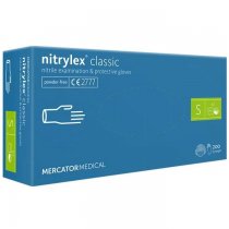 Перчатки нитриловые текстурированные NITRYLEX CLASSIC (100пар/уп), размер S, голубые